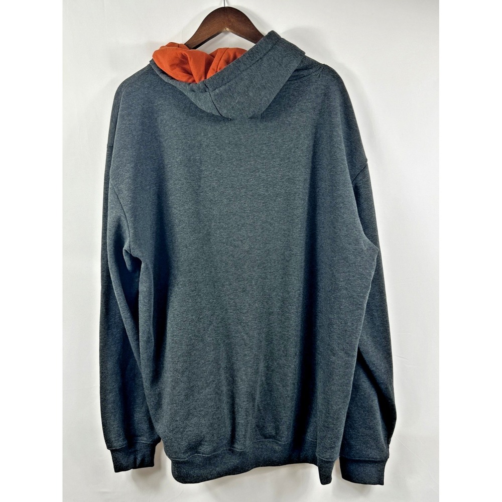 Jeep Charcoal Gray Pullover Hoodie with Orange Lined Hood and Stripe Accent - Picture 3 of 7